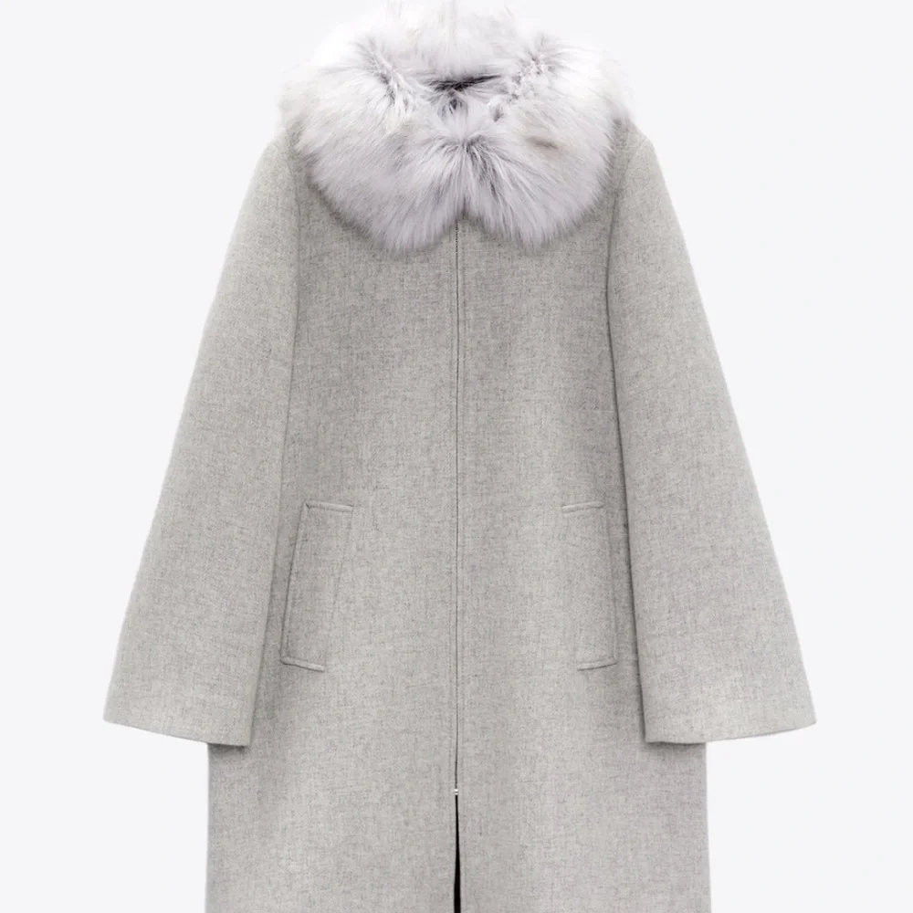 ZARA COAT WITH FAUX FUR COLLAR SZ S - Picture 10 of 10